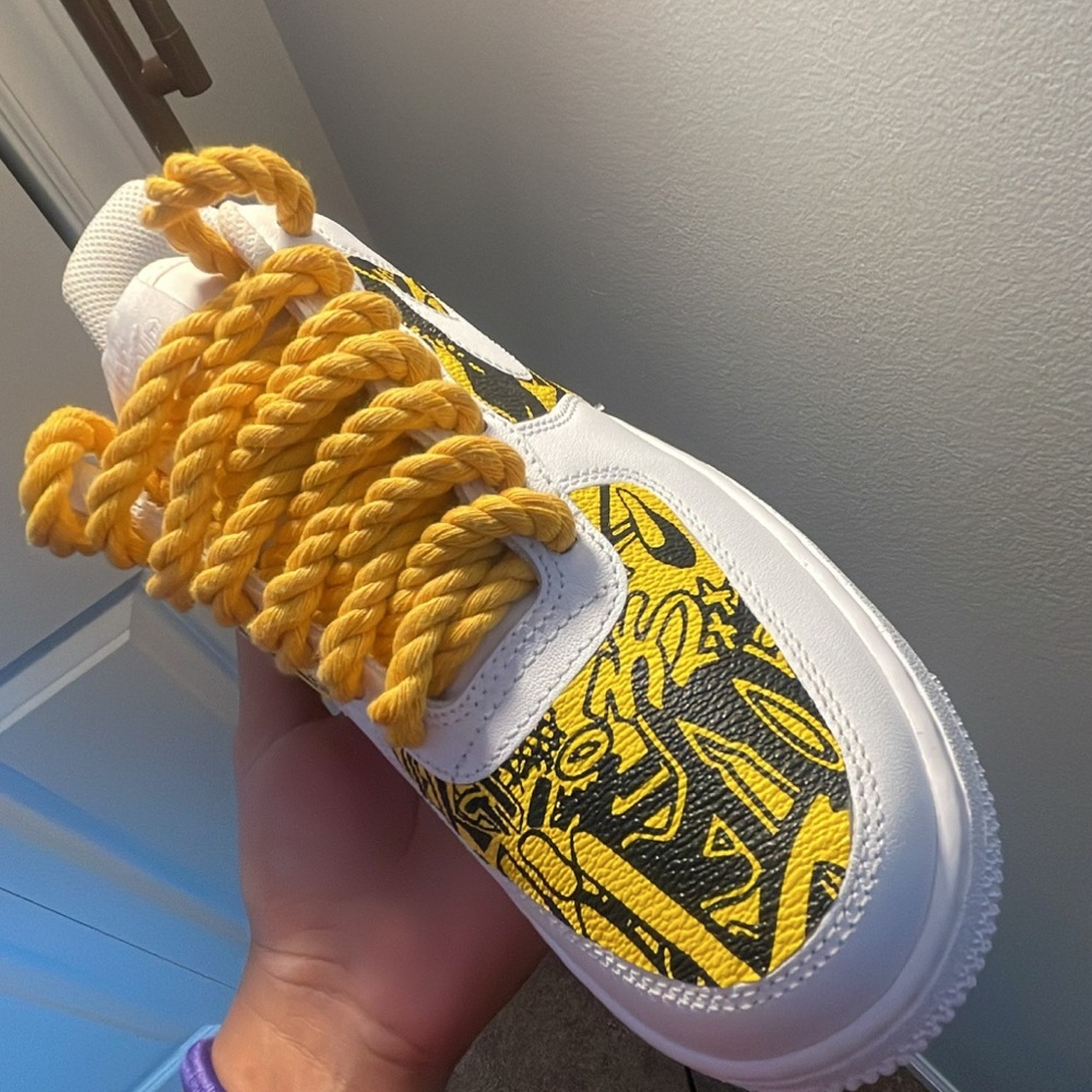 Yellow custom Air Force ones